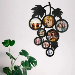 Family Photo Frame – Grapes Shape Wooden Multi-Photo Display (24"x36")