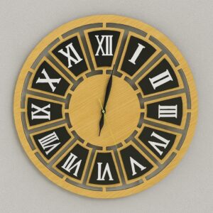 Roman Gear Wall Clock – Industrial Vintage Style with Brown & Black Finish (16" & 24")