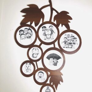 Family Photo Frame – Grapes Shape Wooden Multi-Photo Display (36"x12")