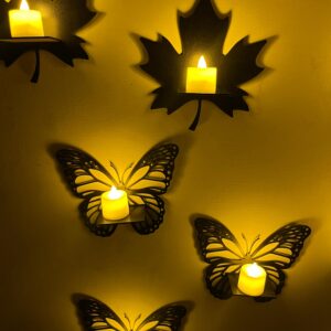 Set of 3 Butterfly with Candle Wall Decor – Floral & Nature Inspired Art (6"x6" each)