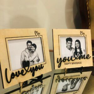 Set of 02 Couple Photo Frame – Matching Pair for Wedding & Family Photos (5"x6" each)