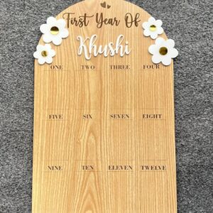 Baby Monthly Photo Board – Arch & Teddy Design
