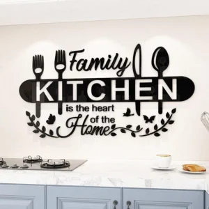 Black Kitchen Text Wall Art – 36"x24"