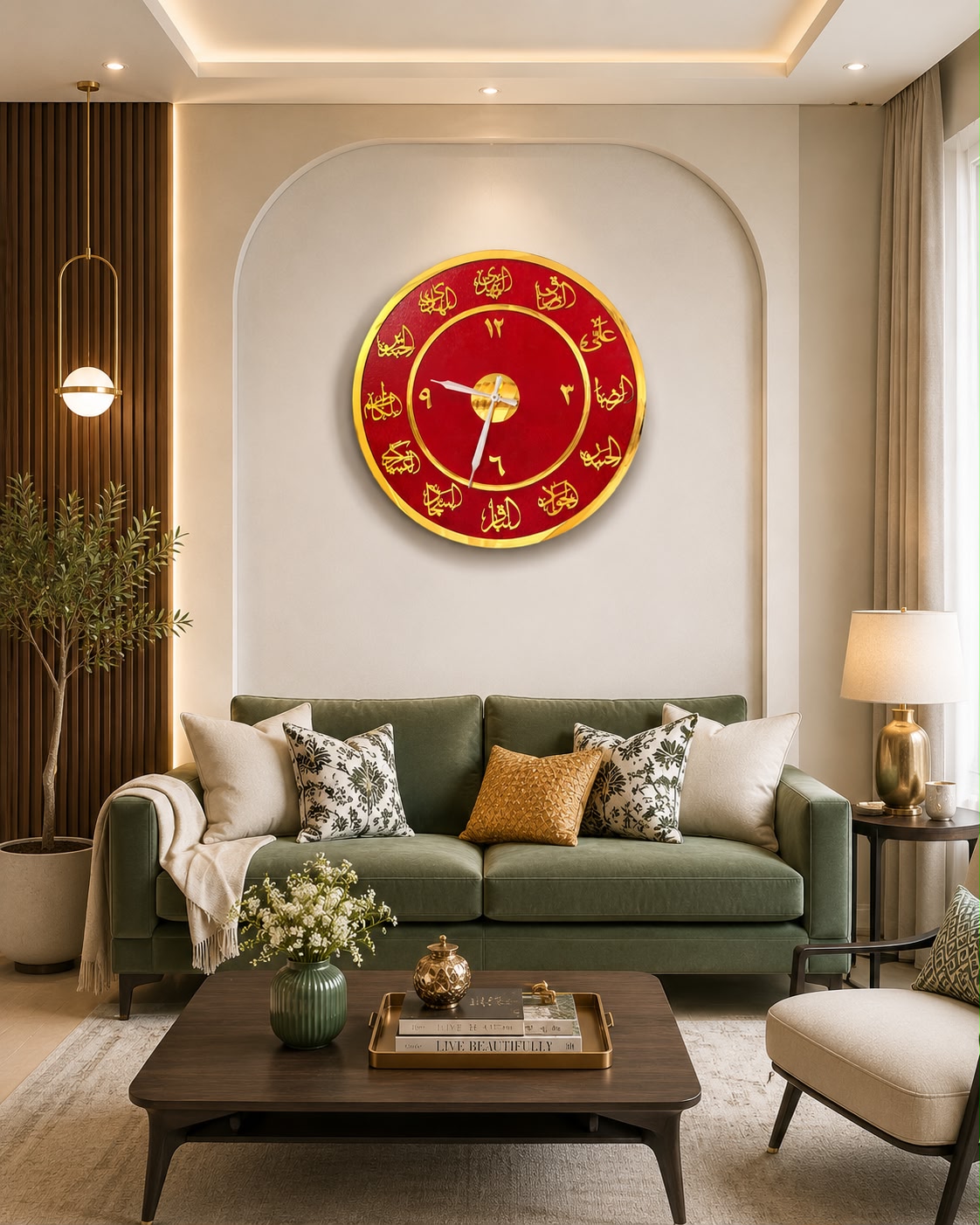 12 Imam (A.S) Acrylic Islamic Wall Clock
