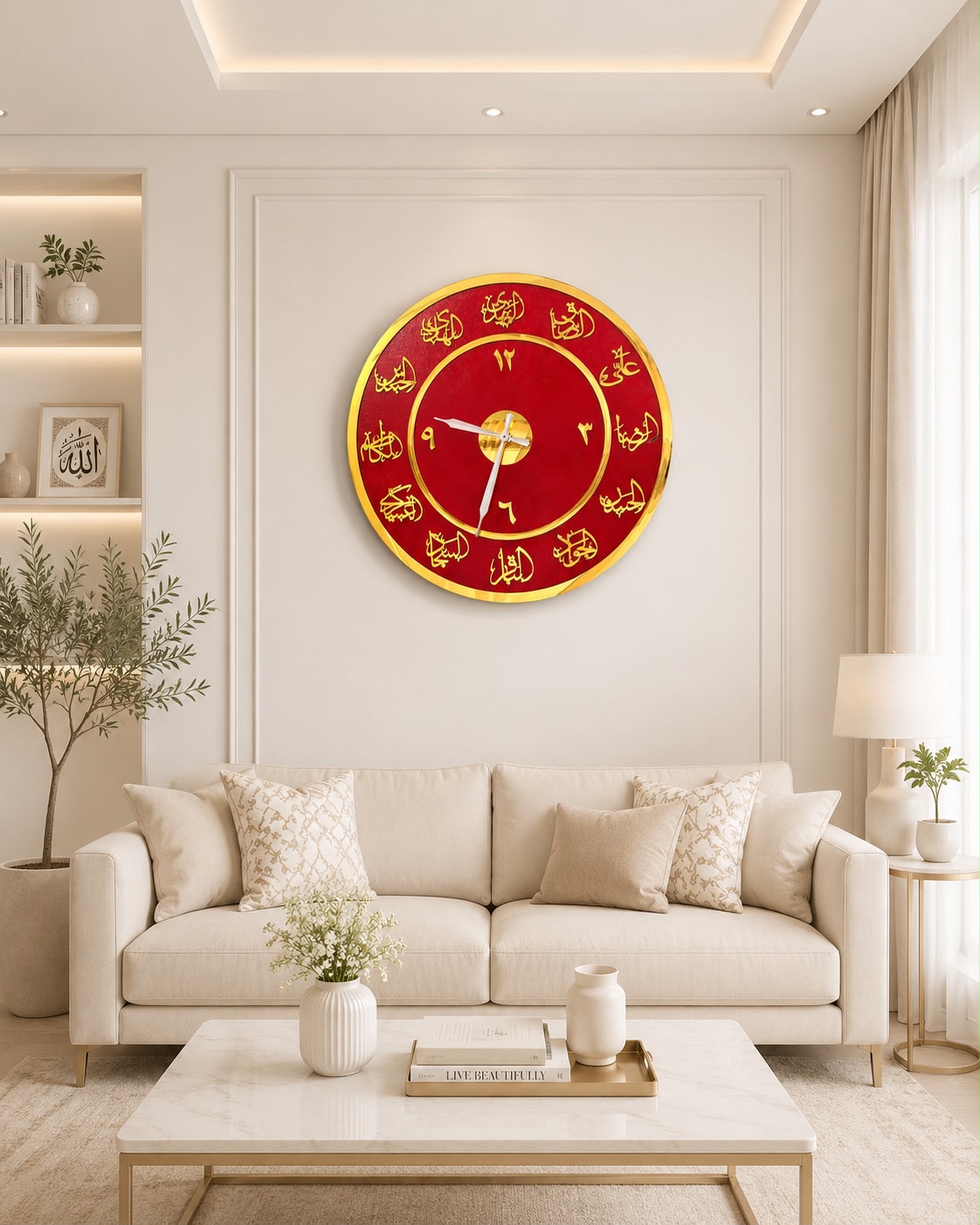 12 Imam (A.S) Acrylic Islamic Wall Clock - Image 4